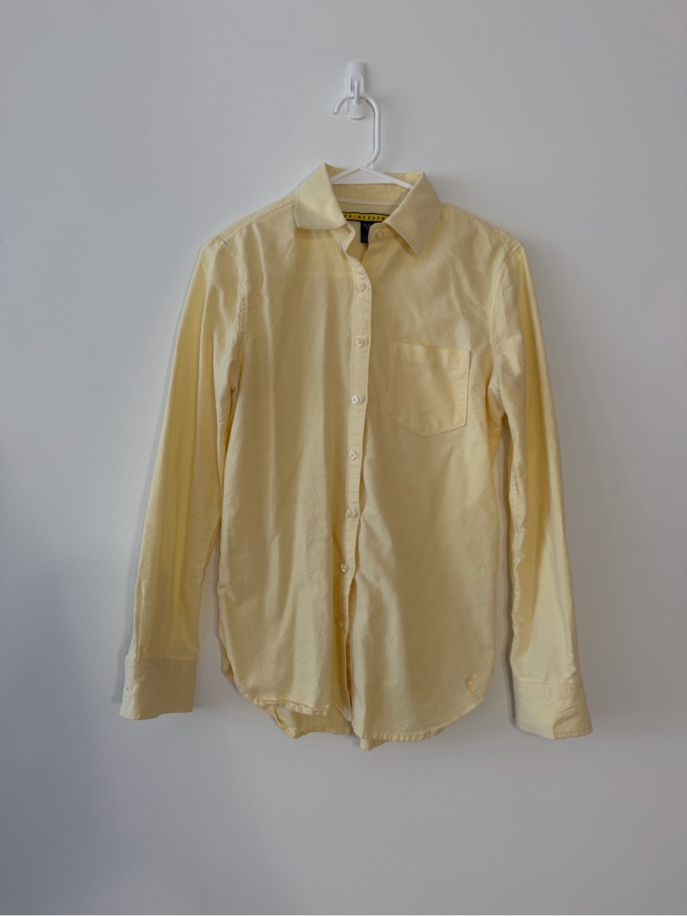 Prince & Fox Light Yellow Button-Down Shirt with Chest Pocket
